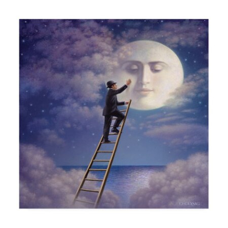 Dan Craig 'Man With Moon' Canvas Art,18x18